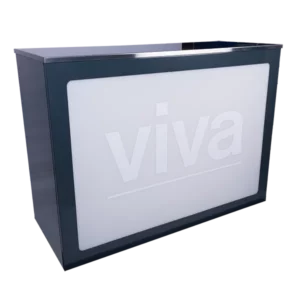 Bar en acier et face rétroéclairable - acier chromé