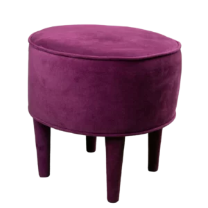 Pouf rond en velours - violet