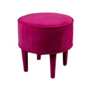 Pouf rond en velours - Fuchsia