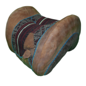 Fauteuil avec dossier en bois - violet 7 Selle de chameau marocaine en cuir et tissu
