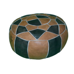Pouf marocain rond en cuir - petite taille