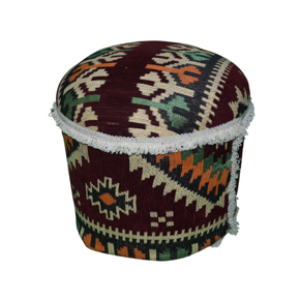 Pouf marocain rond en tissu