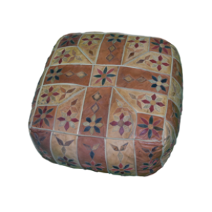Pouf marocain carré en cuir