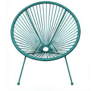 Assise blanche avec coussin gris 23 Fauteuil à fil avec pieds métal - vert turquoise