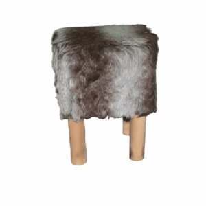 Pouf carré en fourrure - marron