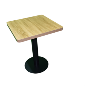 Table carrée bois et métal - frêne