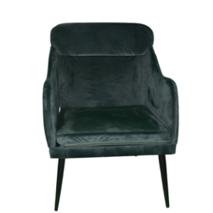 Fauteuil en velours vert foncé