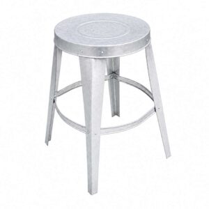 Fauteuil avec dossier en bois - violet 8 Tabouret en métal - argent